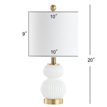Daphne 20" Ribbed Metal/Glass LED Table Lamp